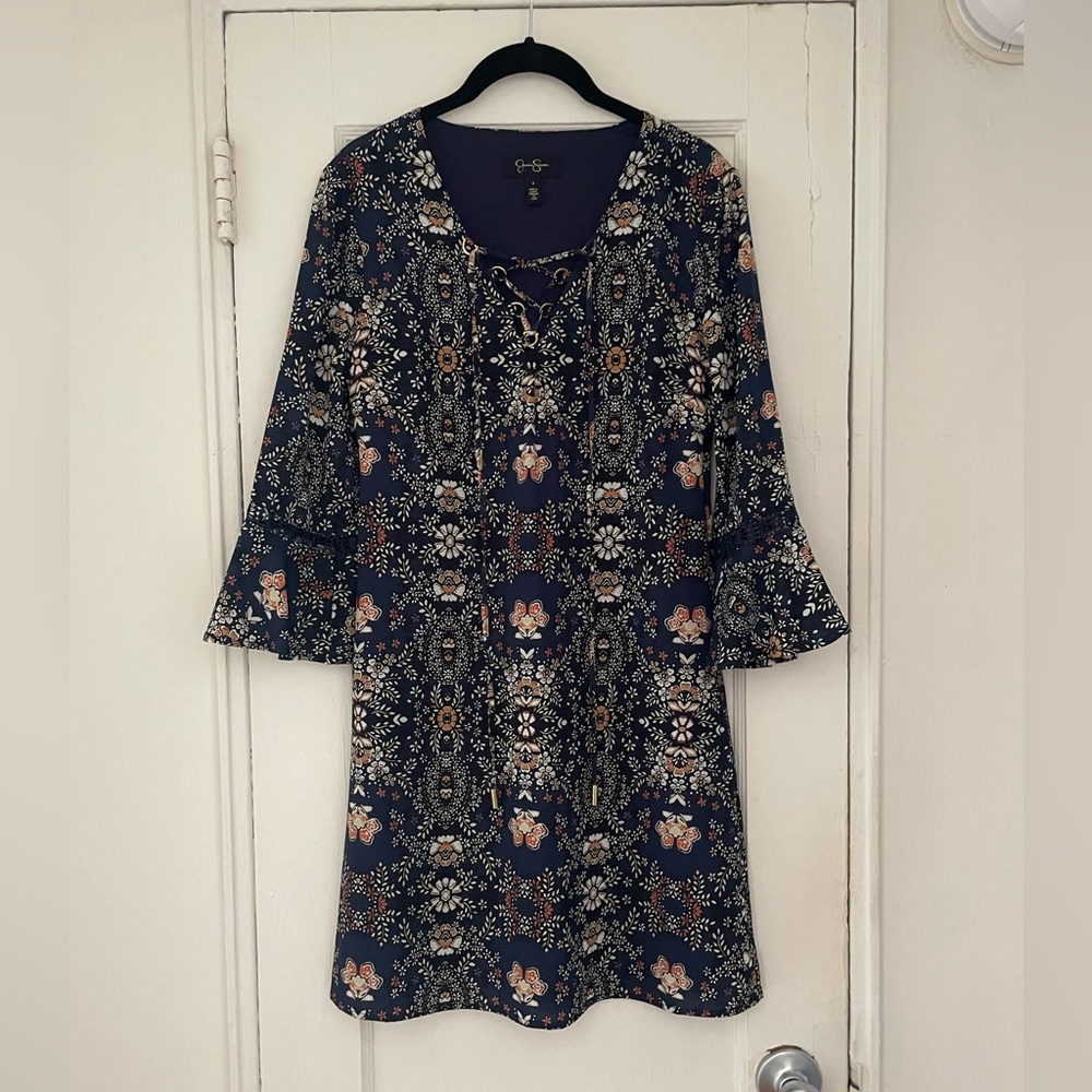 Floral Bell Sleeve Jessica Simpson Dress